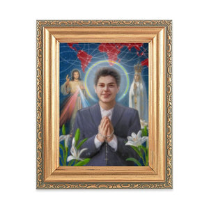 St. Carlo Acutis Print in an Antique Gold Frame