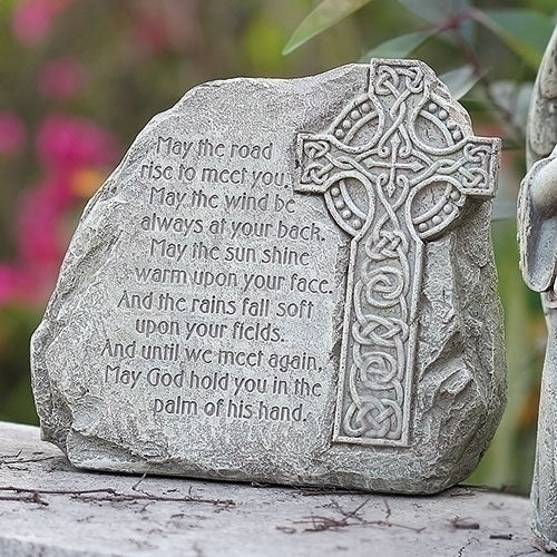 Celtic Cross Garden Stone with Verse