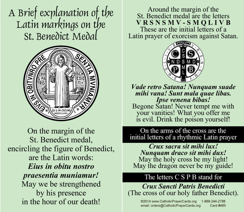 St. Benedict Medal Prayer Card