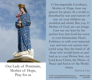 Our Lady of Pontmain, Mother of Hope Prayer Card