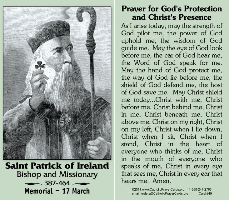 St. Patrick Prayer Card