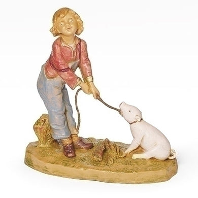 Zeke, Boy with Pig - Fontanini 5