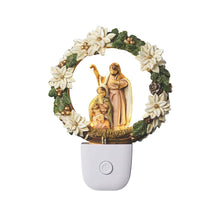 Fontanini Holy Family Poinsettia Wreath Night-Light