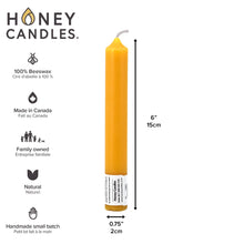 Natural Beeswax 6" Tube Candlesticks
