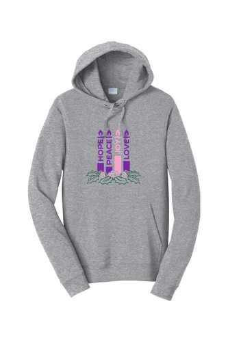 Advent Wreath Hoodie Sweatshirt: Athletic Heather / XL