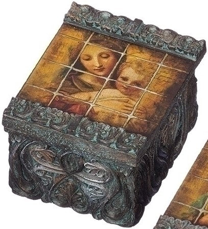 Tile Art Madonna & Child Keepsake Box