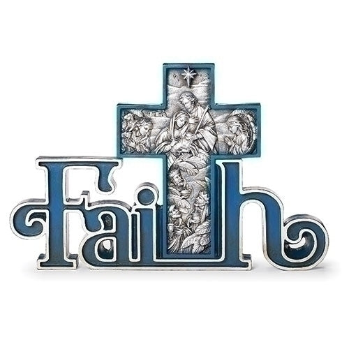 Faith Figure Navy & Silver with Stand