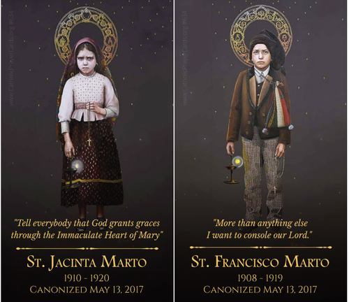 Saints Jacinta & Francisco Marto Canonization Cards