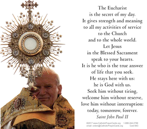 St. John Paul II Eucharistic Prayer Card