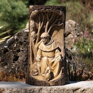 14"H St. Francis Carved-Look Garden Figure