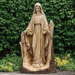 Carved Our Lady of Grace Garden Statue