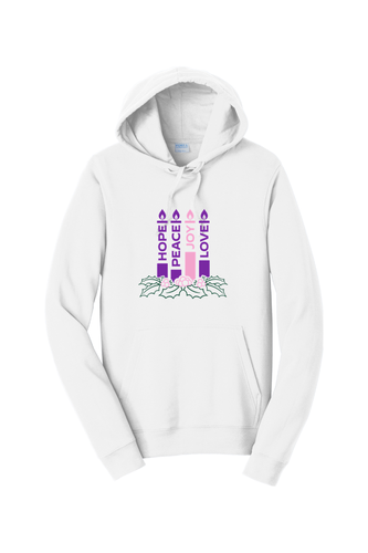 Advent Wreath Hoodie Sweatshirt: White / 2XL