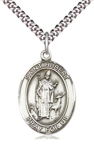 Sterling Silver St Hubert of Liege Pendant