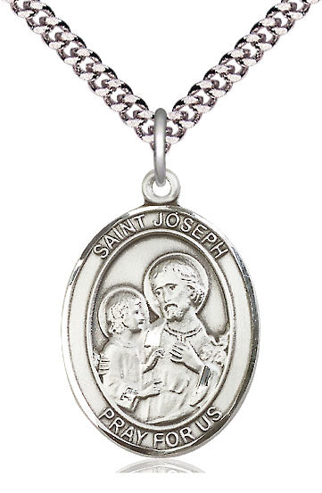 Sterling Silver St Joseph Pendant