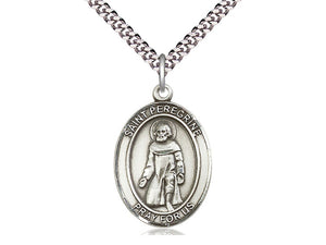 St. Peregrine Sterling Oval Pendant