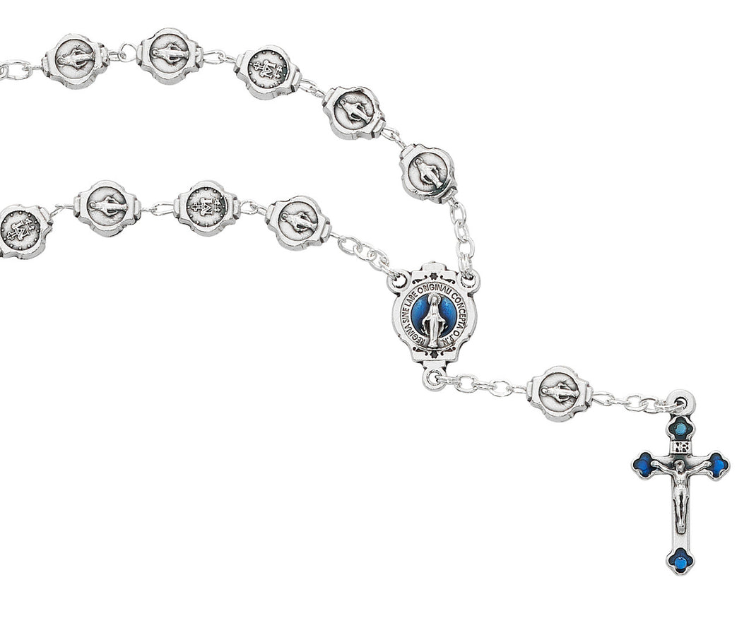 ALL METAL MIRACULOUS METAL AUTO ROSARY