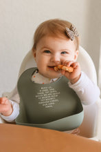 Meal Blessing Silicone Bib: Sage Green