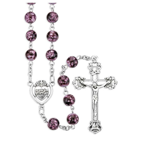 Amethyst Marbleized Bead Rosary