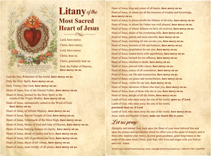 Litany of the Most Sacred Heart of Jesus Prayer Card