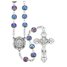 Sapphire Aurora Borealis Bead Rosary
