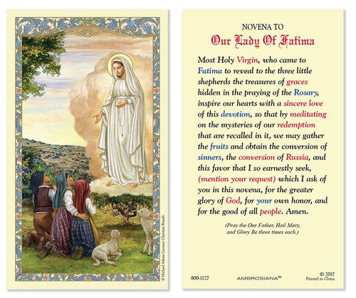 Our of Fatima Prayer Card