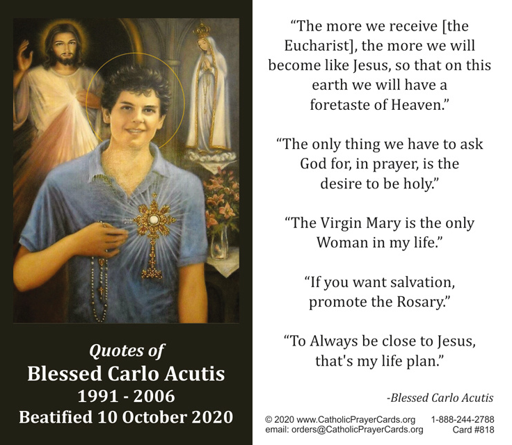 Blessed Carlo Acutis Prayer Card