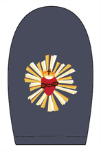 Sacred Heart on Your Sleeve- Sacred Heart of Jesus Adult T-Shirt: Heather Navy / M