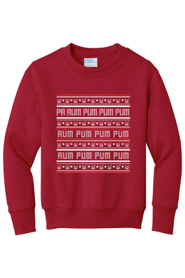 Little Drummer Boy - Youth Crewneck Sweatshirt: Red / XS