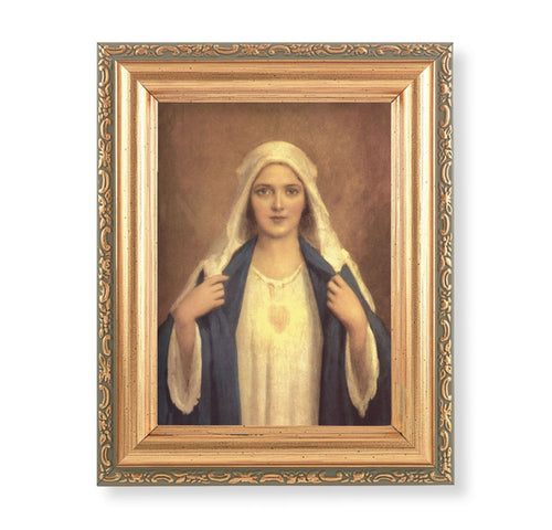 Antique Gold Framed Immaculate Heart of Mary Print