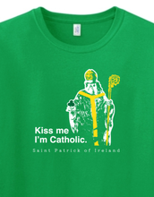 Kiss Me, I'm Catholic - St. Patrick of Ireland Adult T-shirt: Irish Green / M - Catholic Book & Gift Store 