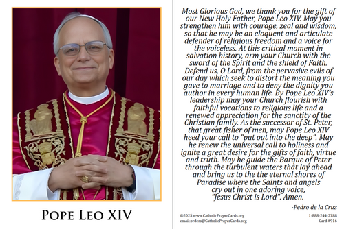 Pope Leo XIV Prayer Card