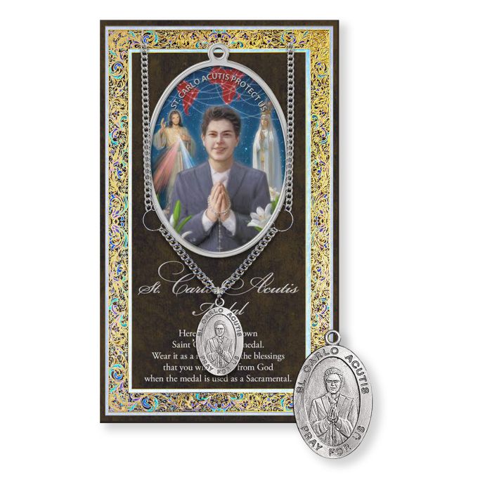 Saint Carlo Acutis Genuine Pewter Medal
