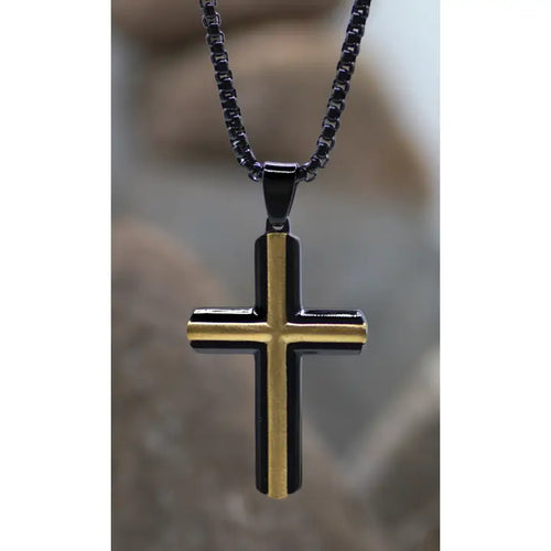 Gold/Black Cross Necklace