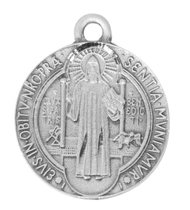 Pewter St Benedict Medal with 24" Chain