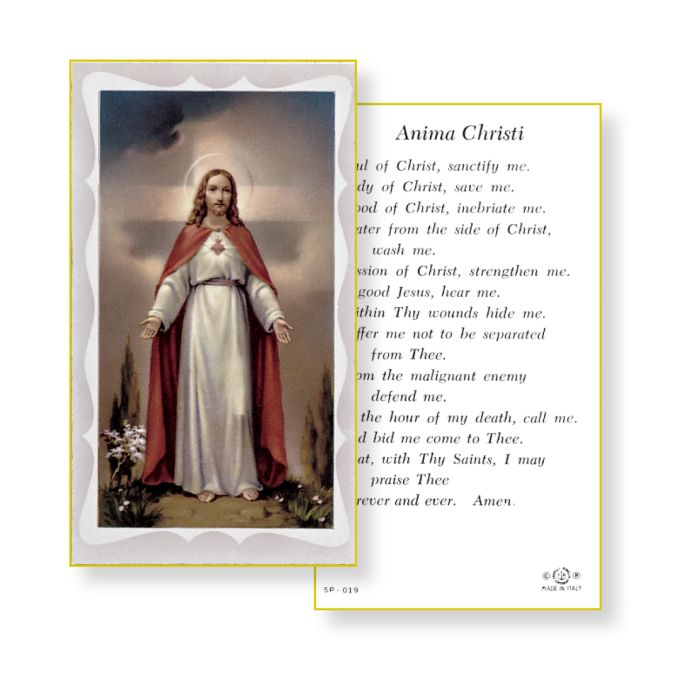 Anima Christi Holy Prayer Card