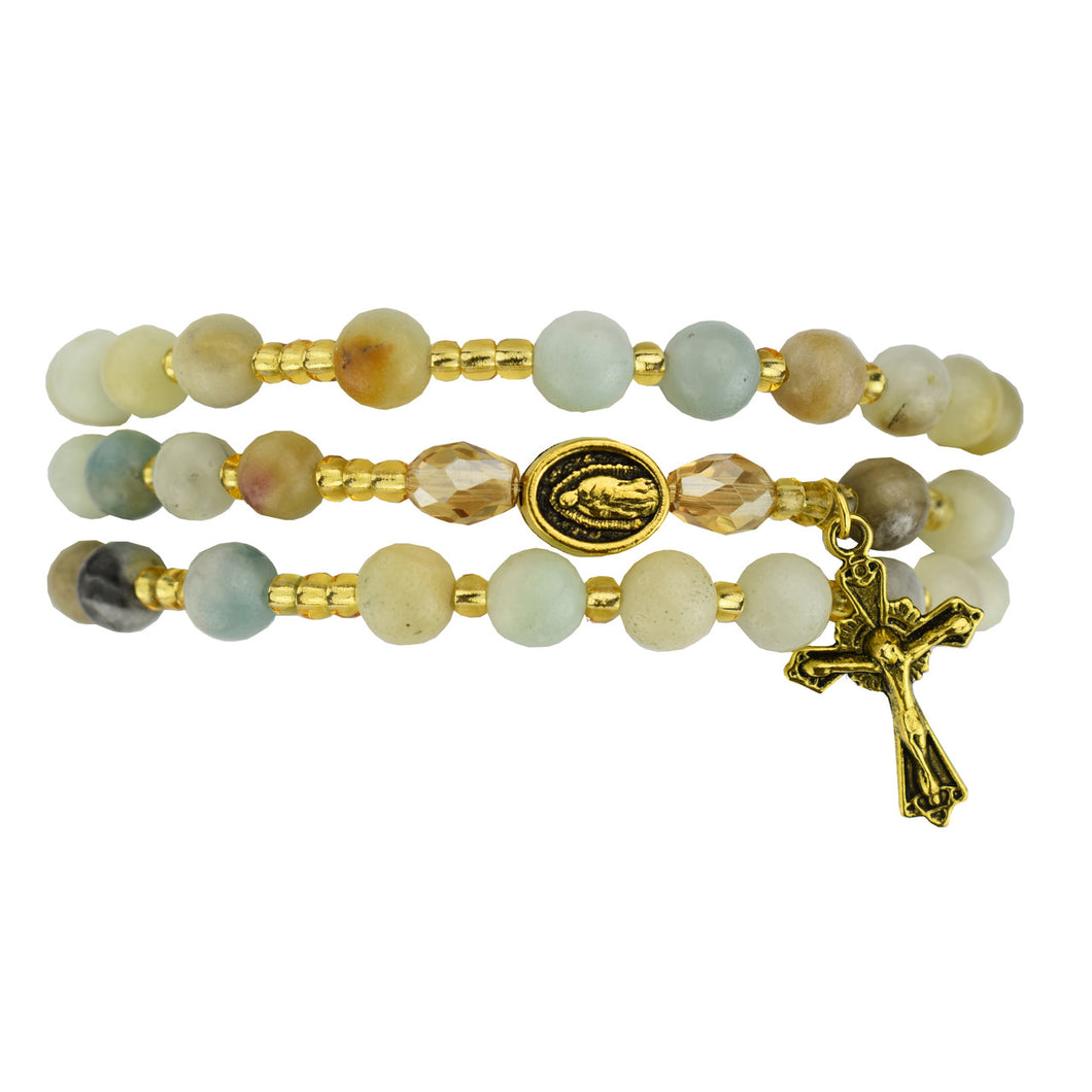 Amazonite Full Rosary Wrap Bracelet