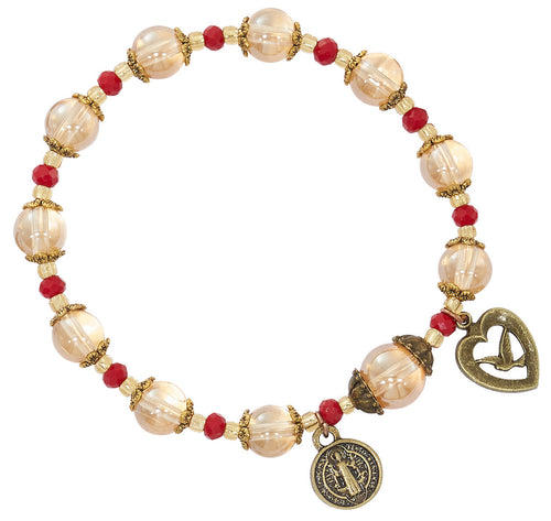 Topaz & Red Holy Spirit Stretch Bracelet