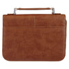 Faith Honey-brown Faux Leather Bible Cover with Badge