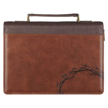 Crown of Thorns Brown Faux Leather Classic Bible Cover - Isaiah 53:3