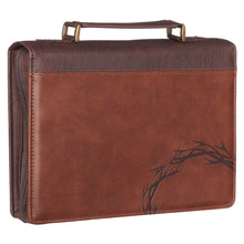 Crown of Thorns Brown Faux Leather Classic Bible Cover - Isaiah 53:3