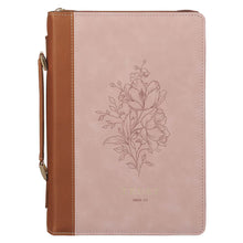 Trust Mottled Blush Faux Leather Fashion Bible Cover - Proverbs 3:5