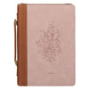 Trust Mottled Blush Faux Leather Fashion Bible Cover - Proverbs 3:5