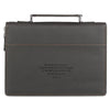 Be Strong and Courageous Charcoal Gray Faux Leather Classic Bible Cover - Joshua 1:9