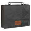 Be Strong and Courageous Charcoal Gray Faux Leather Classic Bible Cover - Joshua 1:9