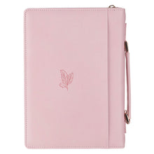 Under His Wings Pink Faux Leather Fashion Bible Cover - Psalm 91:4