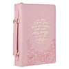 Under His Wings Pink Faux Leather Fashion Bible Cover - Psalm 91:4