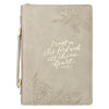 Trust in the Lord Taupe Faux Leather Fashion Bible Cover - Proverbs 3:5