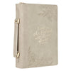 Trust in the Lord Taupe Faux Leather Fashion Bible Cover - Proverbs 3:5