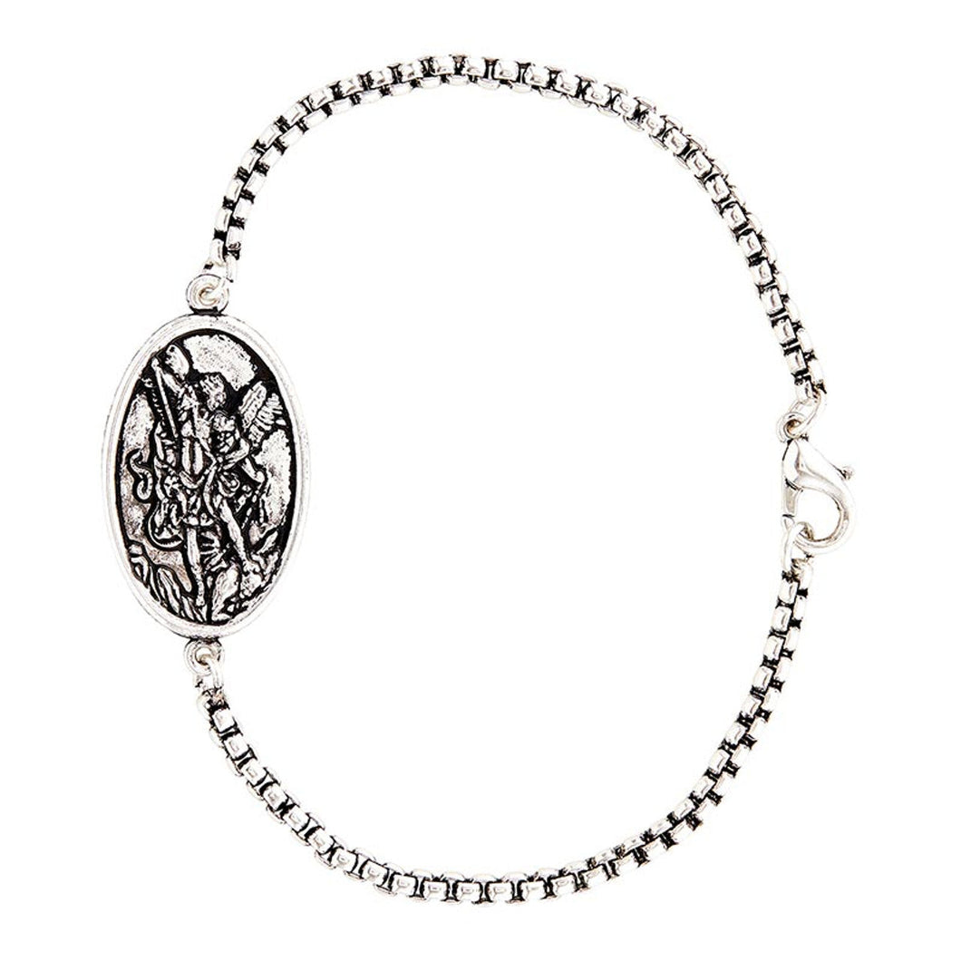 Saint Michael Box Chain Bracelet