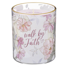 Walk by Faith Pink Aloe Bamboo Scented Candle in A Glass Jar - 2 Corinthians 5:7
